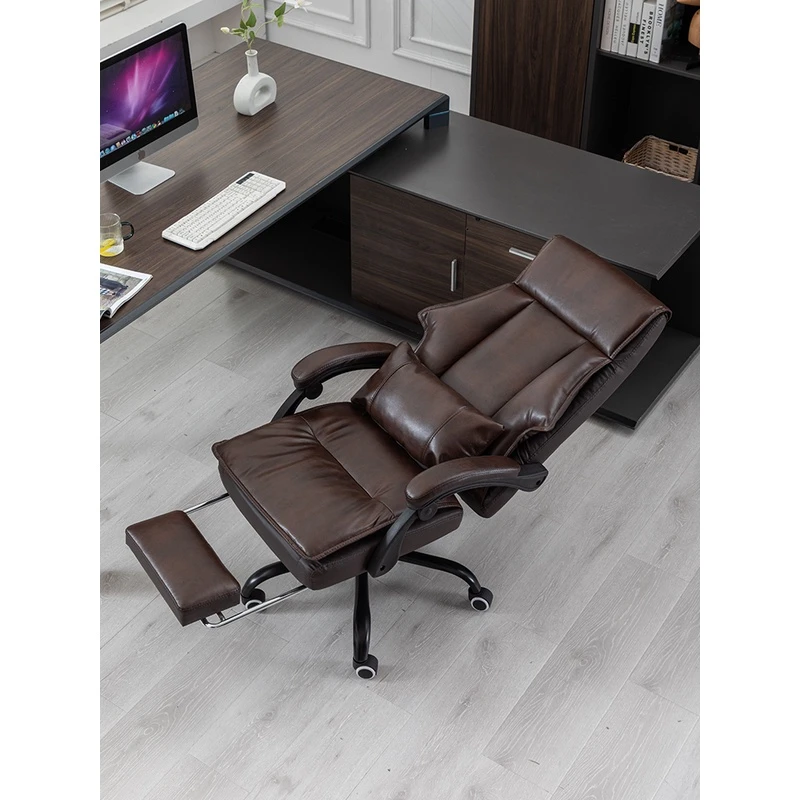 真皮老板椅家用办公室可躺椅午睡大班椅商务电脑椅子舒适办公座椅
