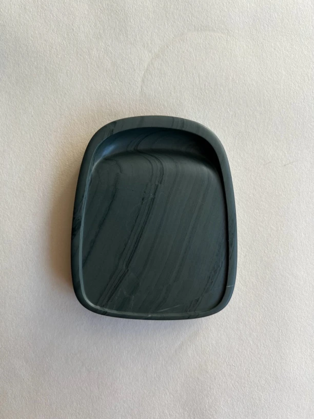 喇嘛崖老坑绿漪纹小素砚 规格：10.2/8.2/1.3cm