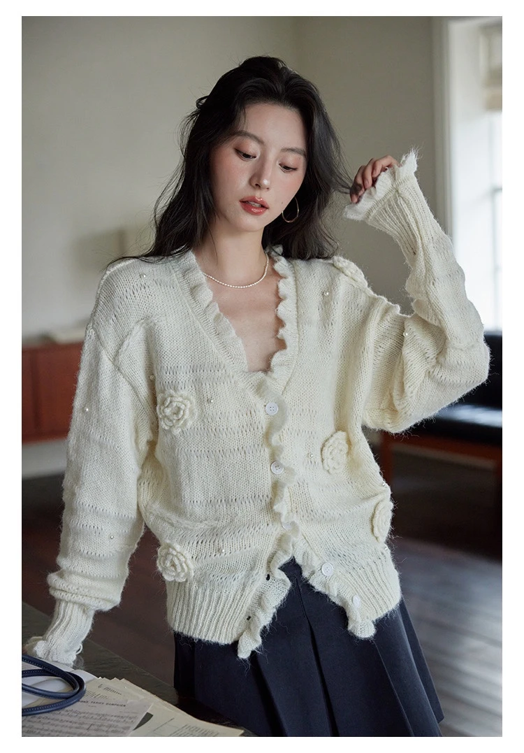 EUPPA羊绒衫羊绒衫显瘦复古宽松宽松休闲秋冬圆领百搭加厚