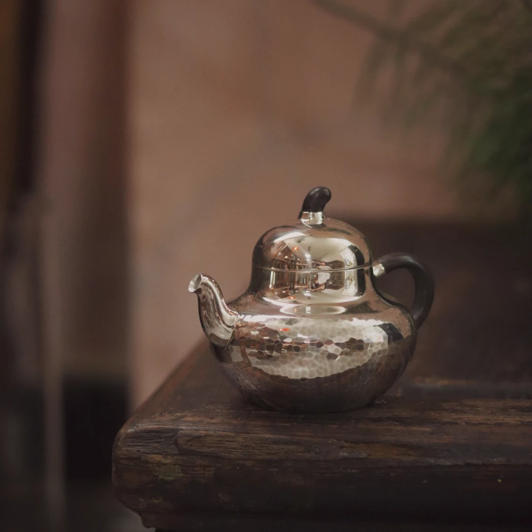 【怦然心动】足银小泡壶110cc纯手工锻打