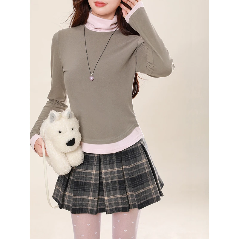 大sim小sim 【复古格子】秋冬季学院风百搭两色高腰短裙女裙子8824