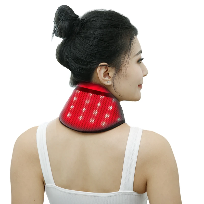 红光热敷护颈带脖子加热保暖颈部发热艾灸家用电热颈椎围脖套充电
