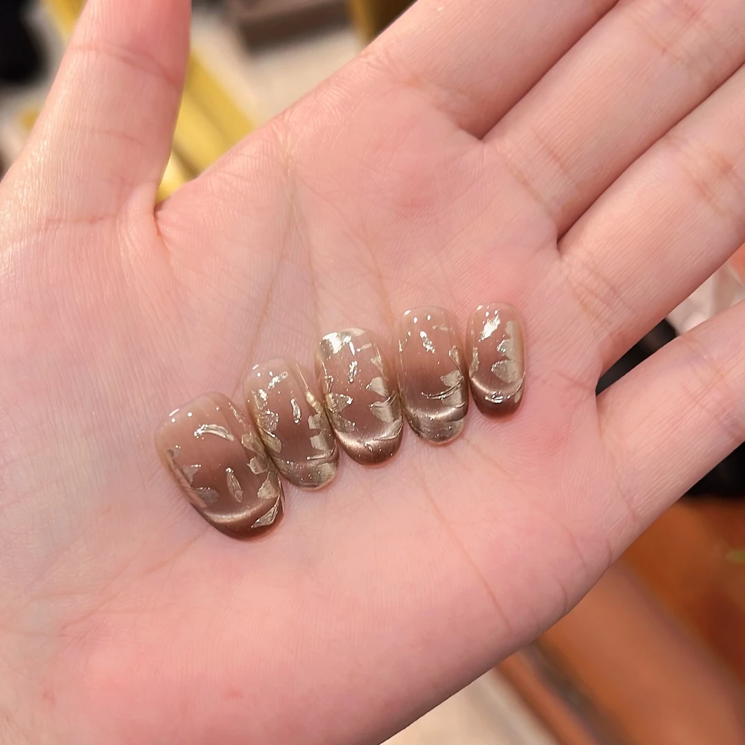 【邪恶栀子花】祝音定制手工穿戴甲美拉德色系猫眼穿戴美甲
