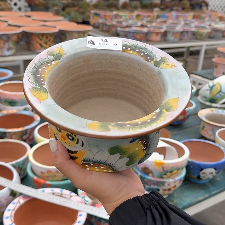 从前慢花园手绘花盆1007-19