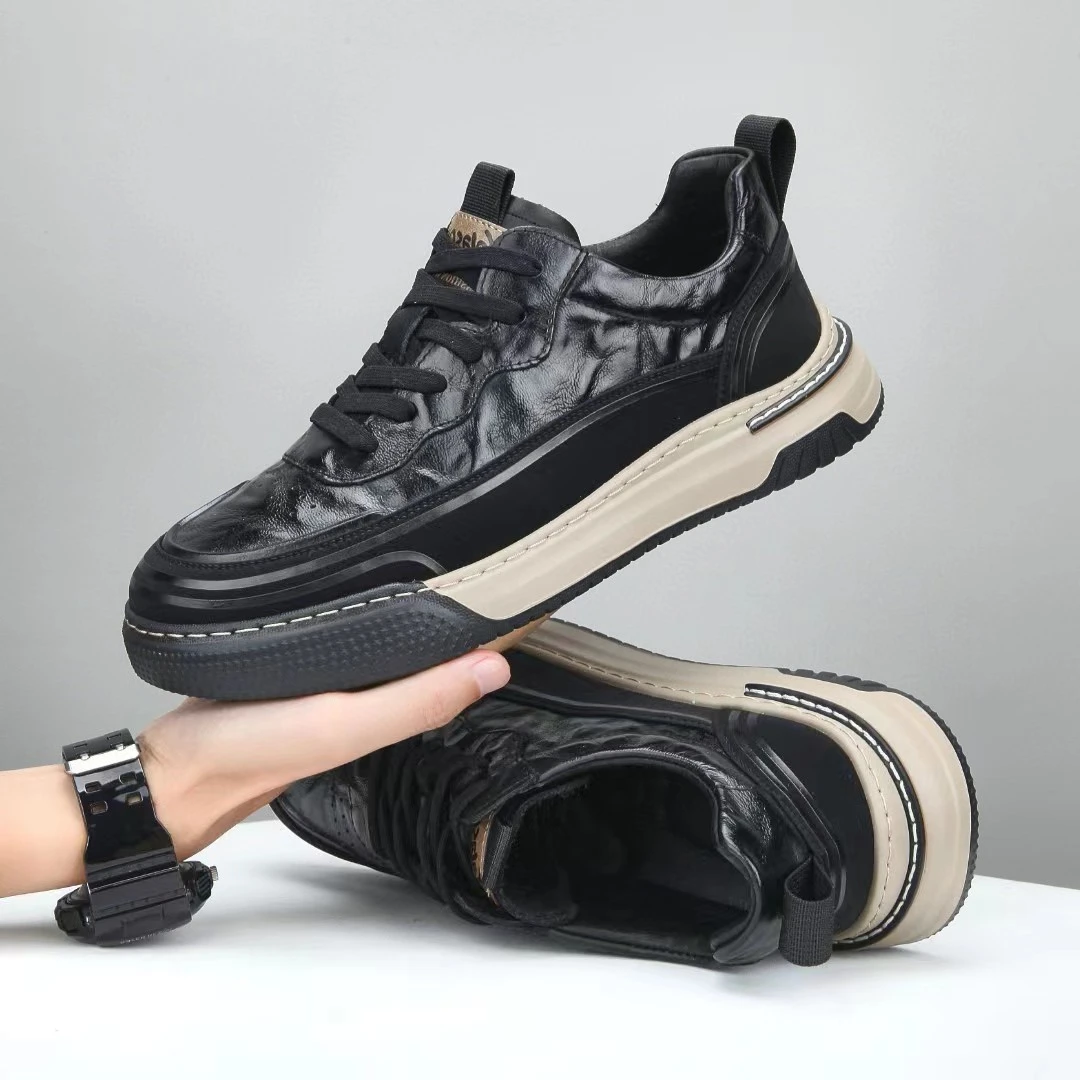 头层牛皮新款四季潮流男士时尚轻质缓震百搭经典商务休闲鞋95560