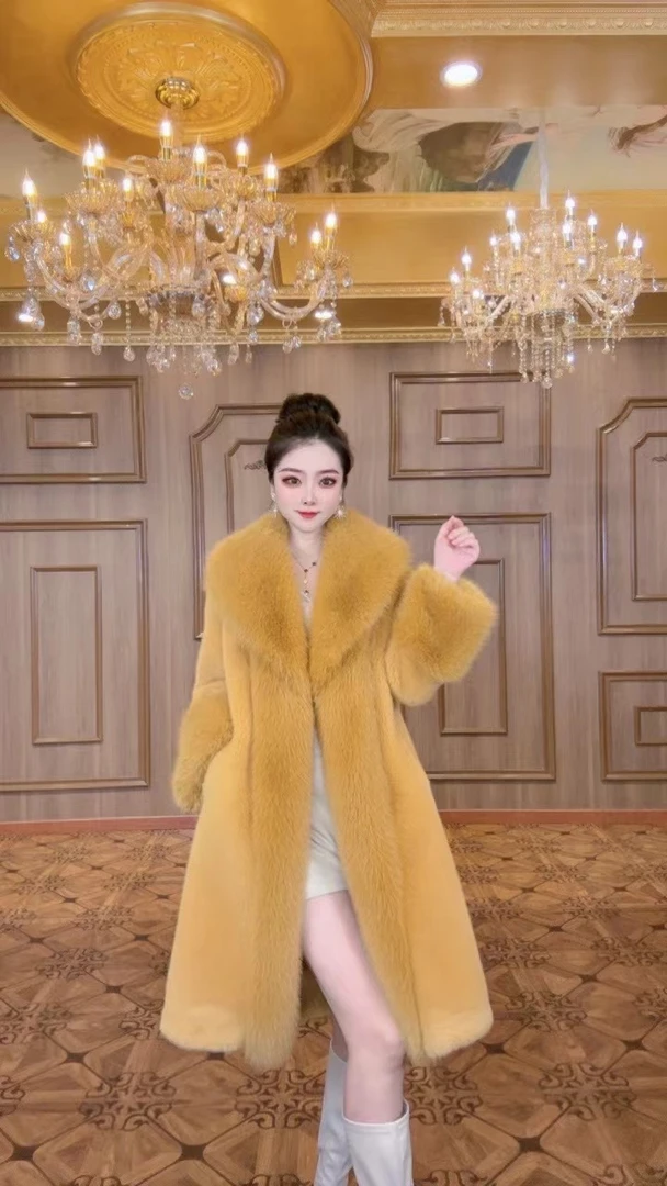 Carnia♛〃日光岛屿〃冬季中长款女士显瘦女装保暖毛毛外套