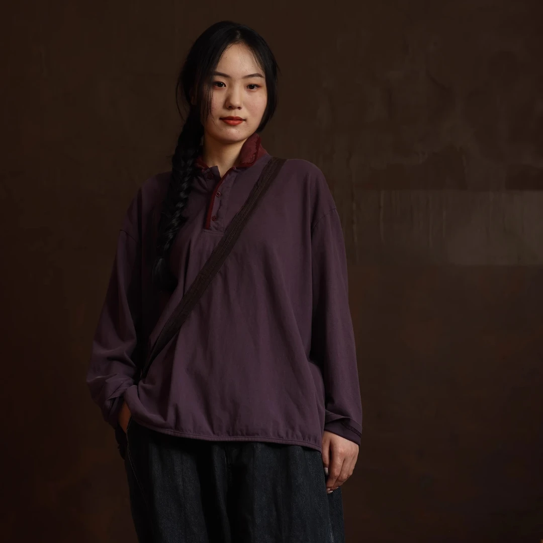 衣路走来原创设计2024秋款文艺宽松休闲长袖棉上衣 37636