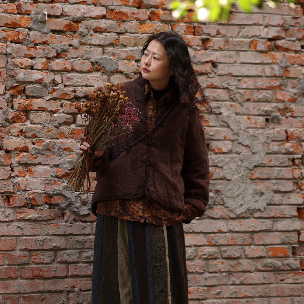 衣路走来原创设计复古文艺宽松棉衣 37994