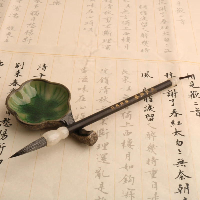 灰狐墨缘 出锋4.2cm口径1.0cm灰色纯狐狸动物毛笔行书行草作品级