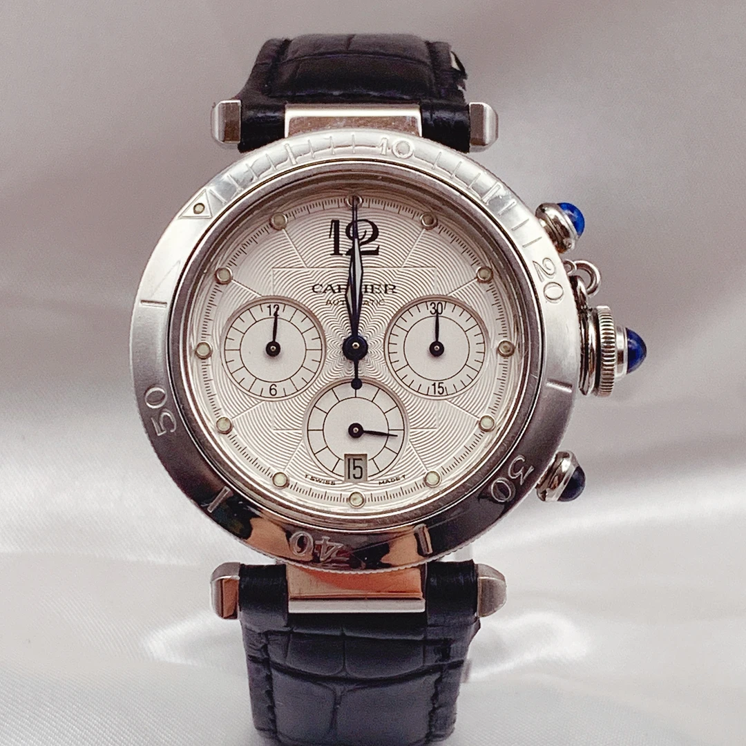 95新 Cartier/卡地亚 正品卡地亚/帕莎系列/自动机械男表38.5mm