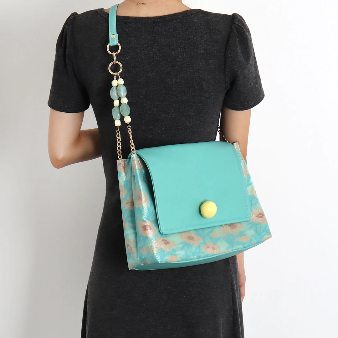 苏小塔夏天小清新薄荷绿托特包大容量通勤上课休闲百搭单肩斜挎包