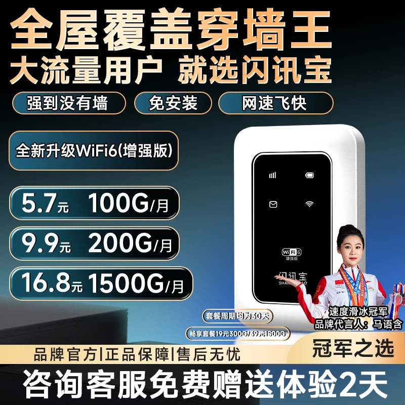 八核旗舰增强版便携wifi6 三网通用无线网路由器便携车载无线热点