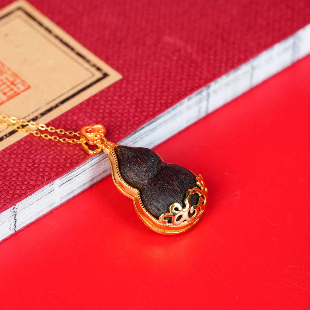 古董料富森红土葫芦沉水吊坠