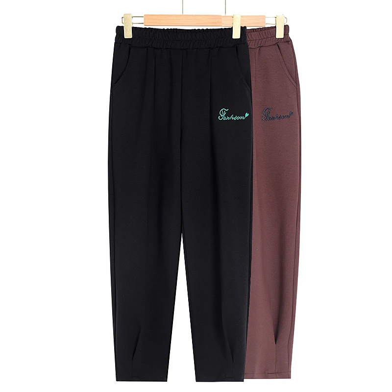 胖妈妈裤子春秋新款休闲裤百搭大码中老年女裤宽松舒适高腰长裤