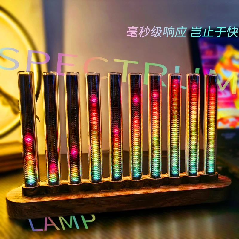 RGB拾音灯桌搭摆件电竞房律动氛围灯节奏灯音乐同步赛博朋克创意