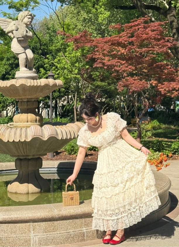 哒头.Studio【假日舞会】微胖大码2024年新中式显瘦初恋设计连衣裙