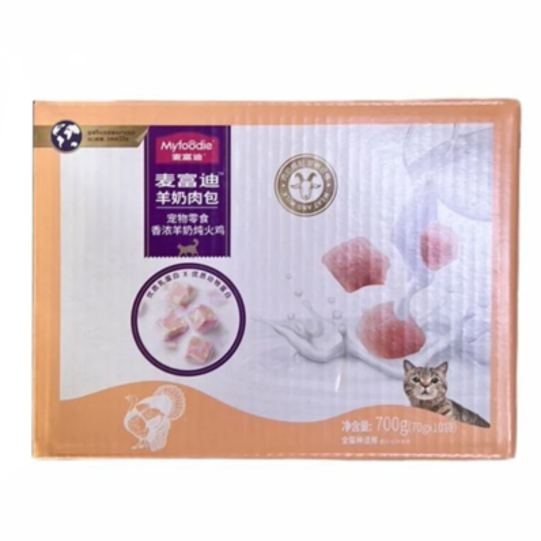 麦富迪 羊肉奶包香浓羊奶炖火鸡 70g*10袋/盒 宠物食品 猫咪食品 猫咪零食 宠物零食