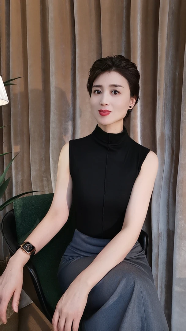 柏澜【无袖打底】夏季气质时尚百搭黑色春夏修身半高领YG24068