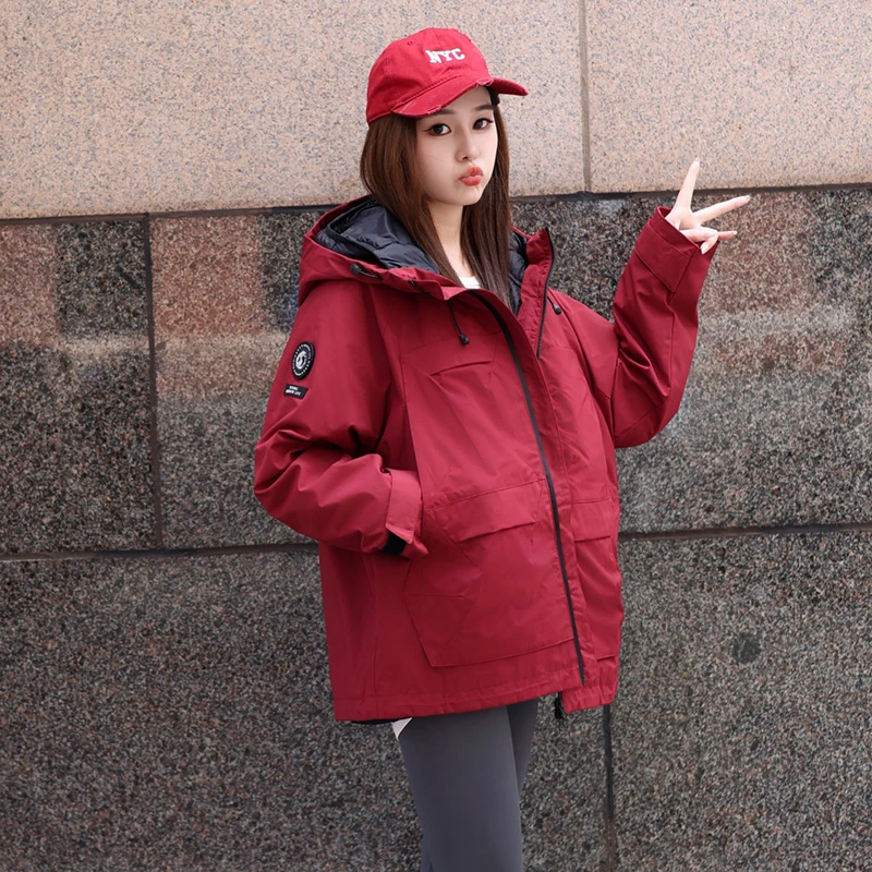 【工厂直发】户外系列−新款90白鸭绒情侣款冲锋衣户外三合一羽绒服