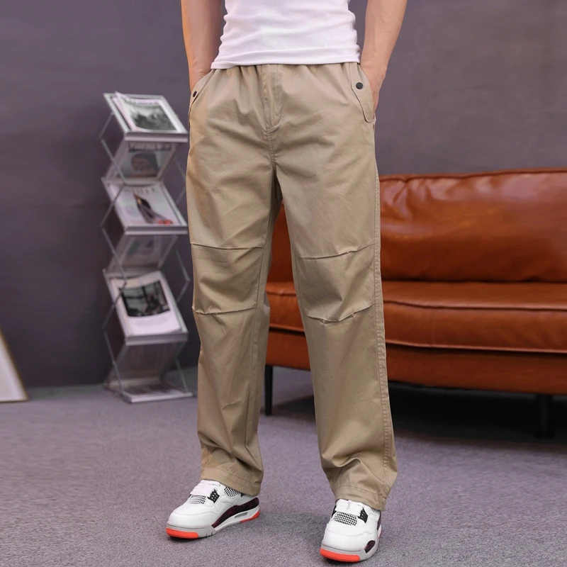 2024秋季新款时尚工装裤简约百搭宽松抽绳水洗直筒可调节休闲长裤