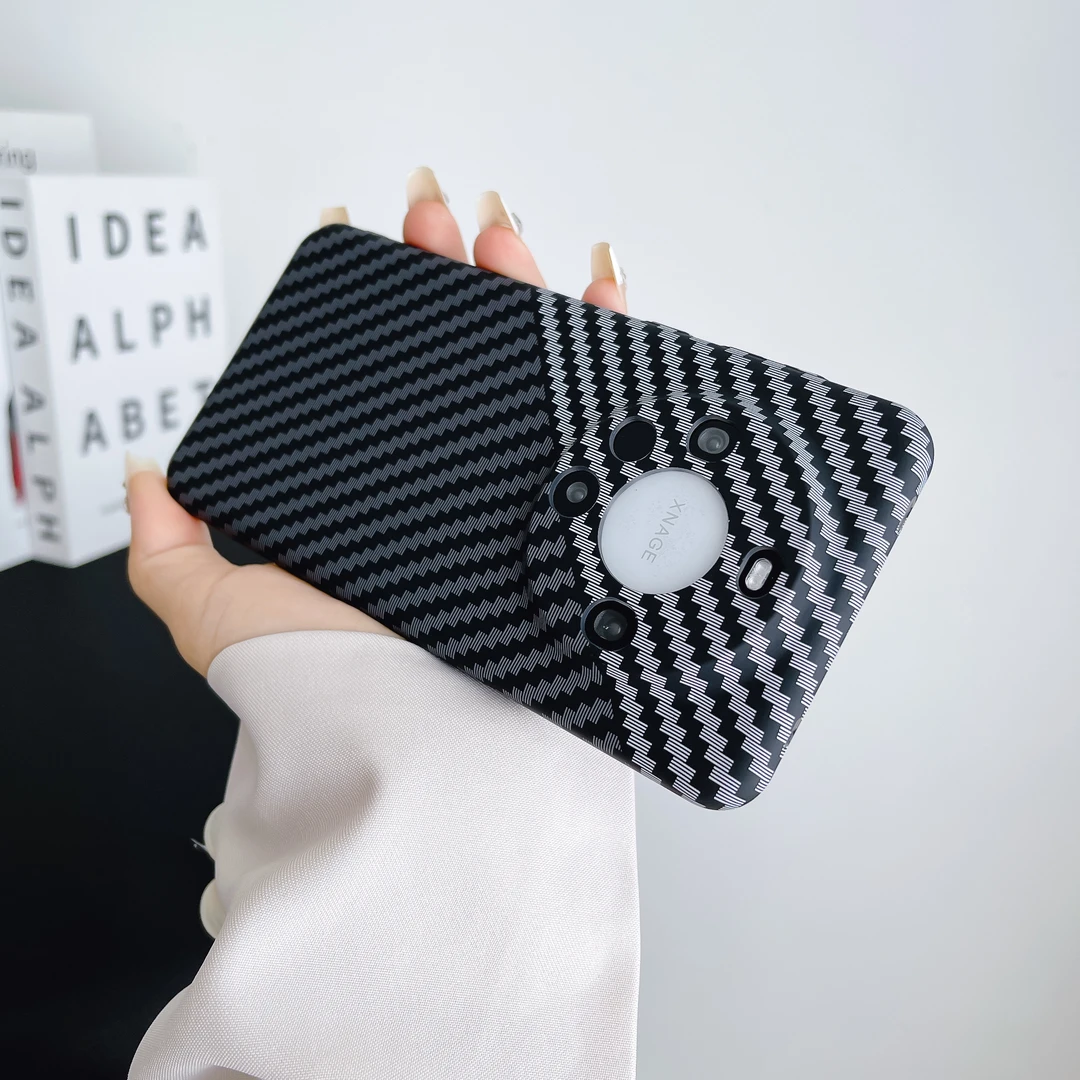 适用碳纤维纹华为mate60pro手机壳超薄涂层mate40pro硬壳