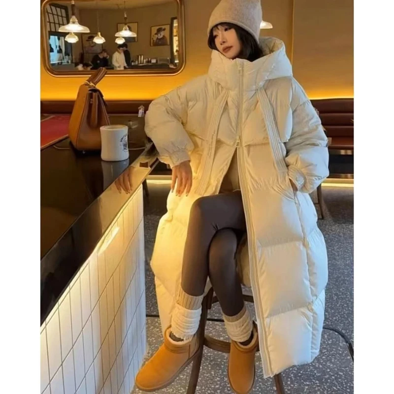 2024冬季加厚棉服女长款过膝韩版宽松面包TT