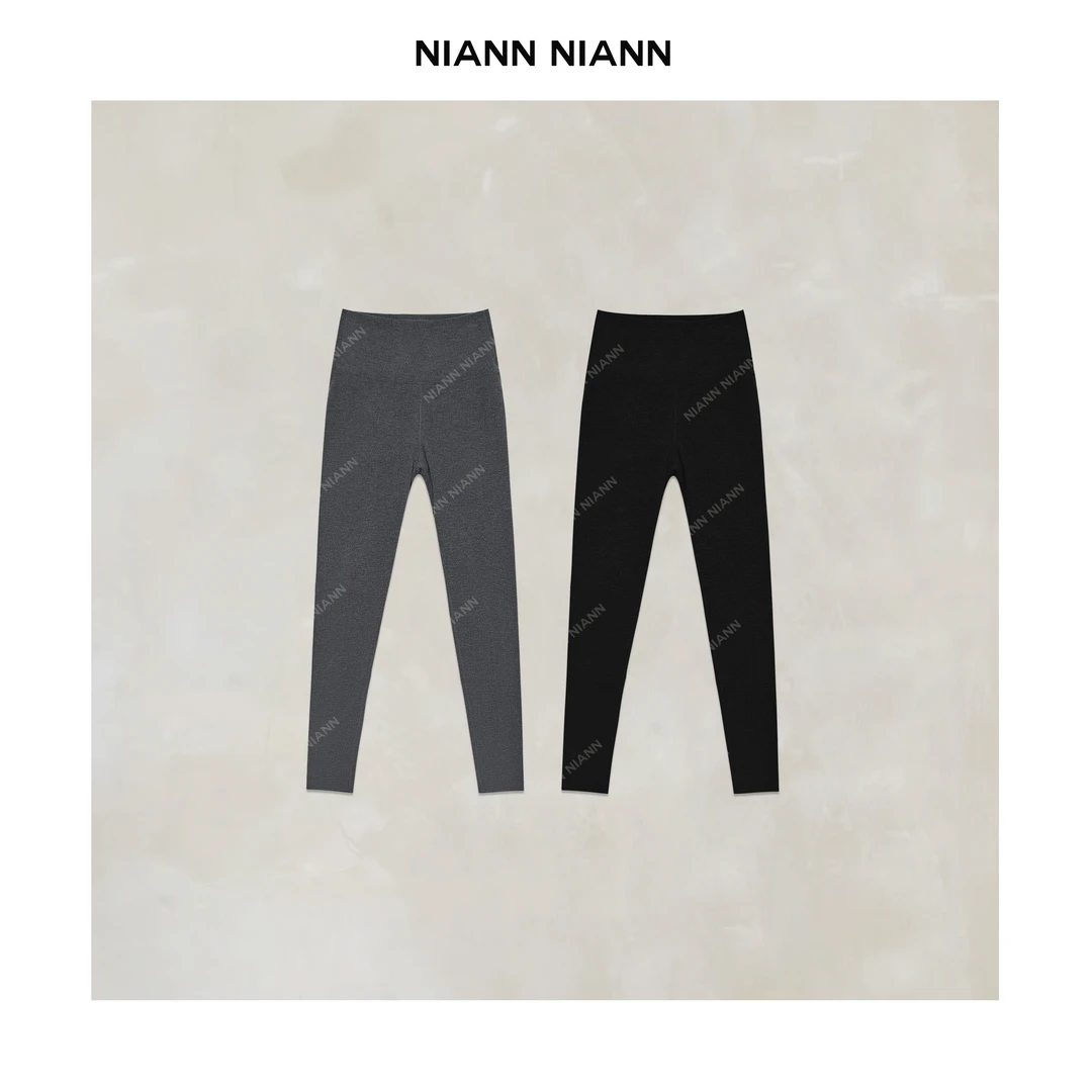 NiannNiann升级款秋冬女装螺纹显瘦弹力保暖磨绒打底裤2.0 16330