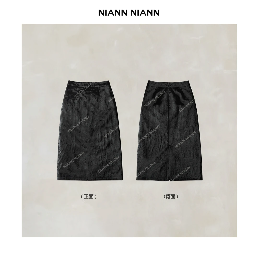 NiannNiann 2024新品冬款女装经典纯色醋酸棉裙15008