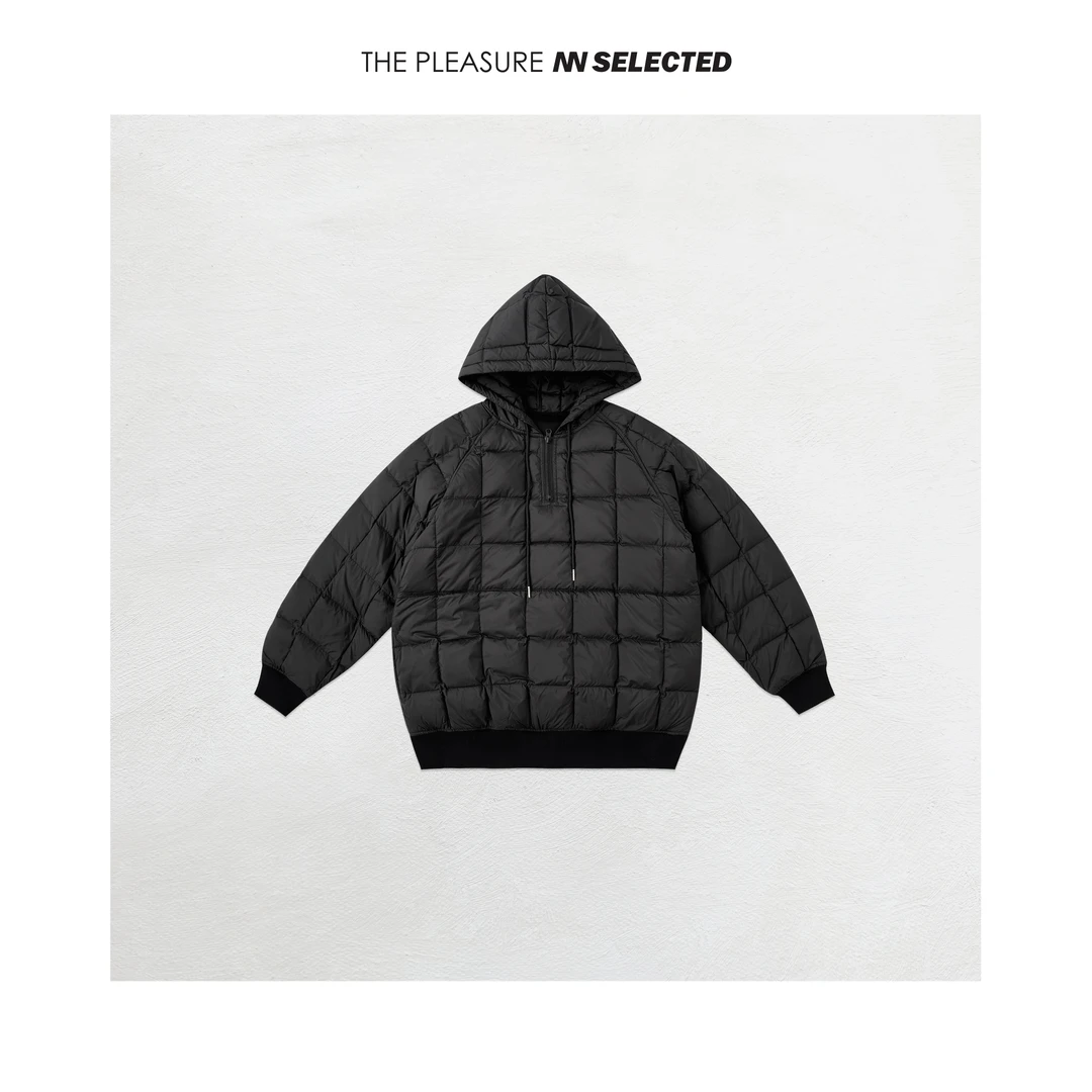 NiannNiann秋冬女装高级成衣保暖套头格纹连帽羽绒服 13173