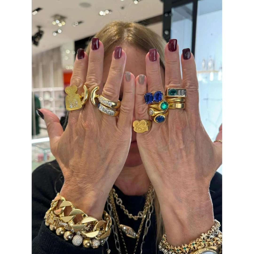 合金戒指 【满天星】中古饰品合集耳夹复古vintage素款首饰