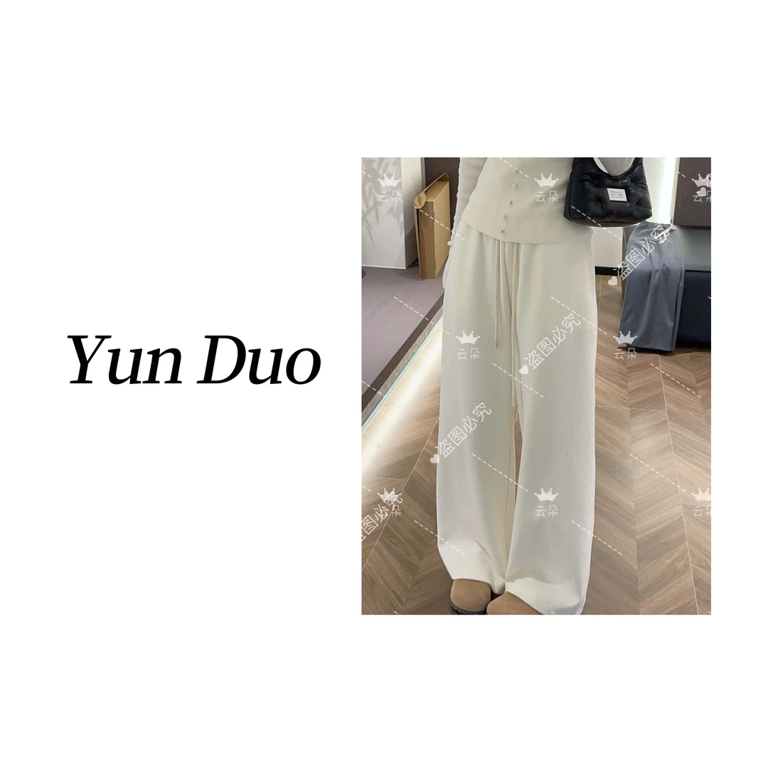 云朵定制【纹理感高克重】百搭简约宽松阔腿裤IB47