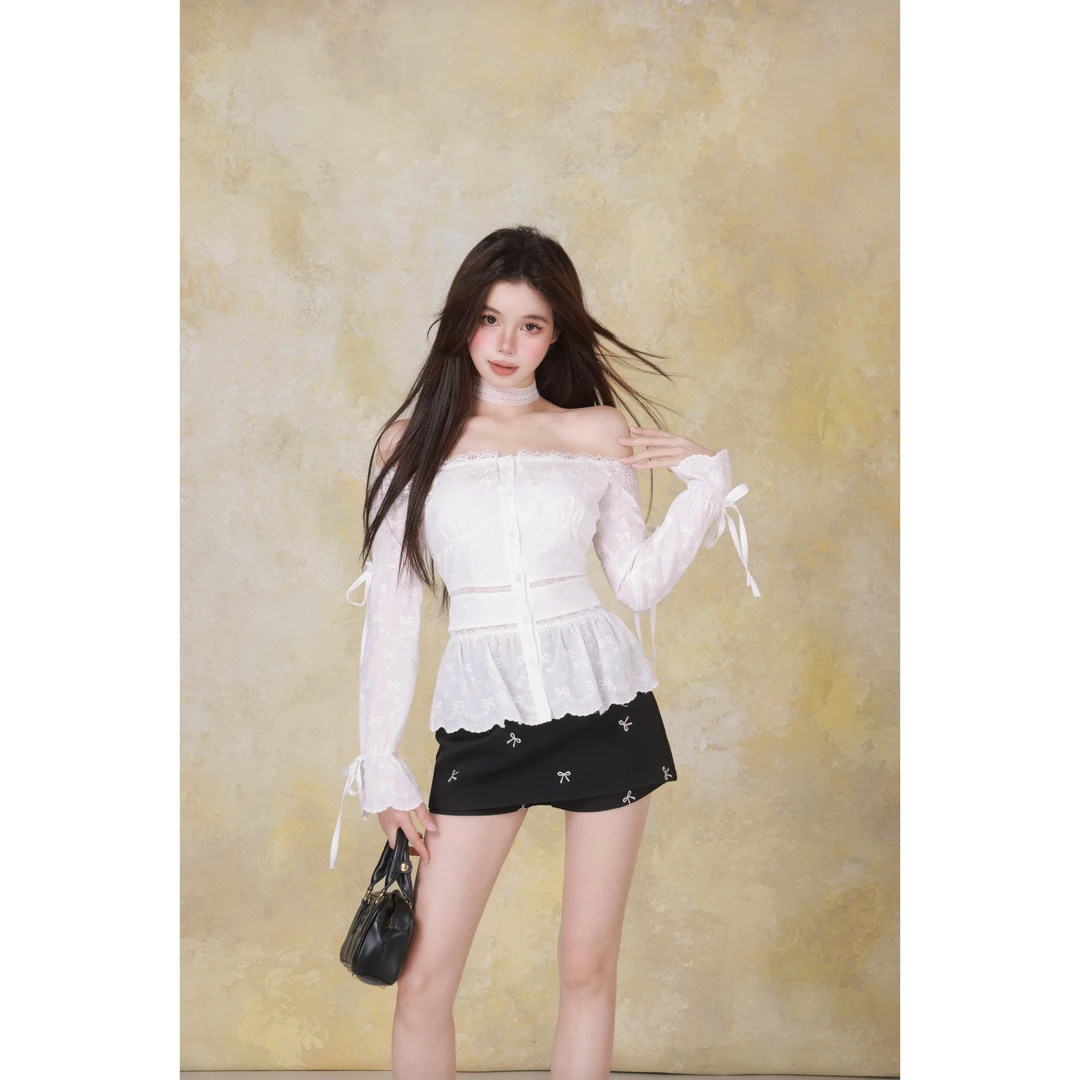 青青-画解WAHJU【纯爱恋人】纯欲精致蕾丝辣上衣半裙W24DE8860W