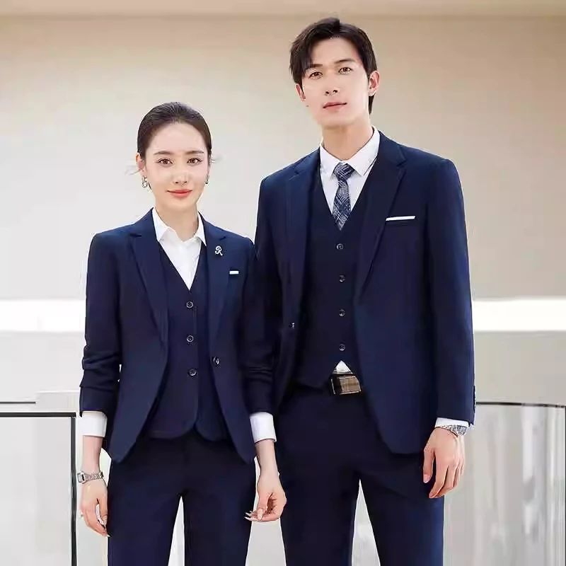 大学生职业西装套装男女款工作服4S店经理酒店正装面试西服工装秋