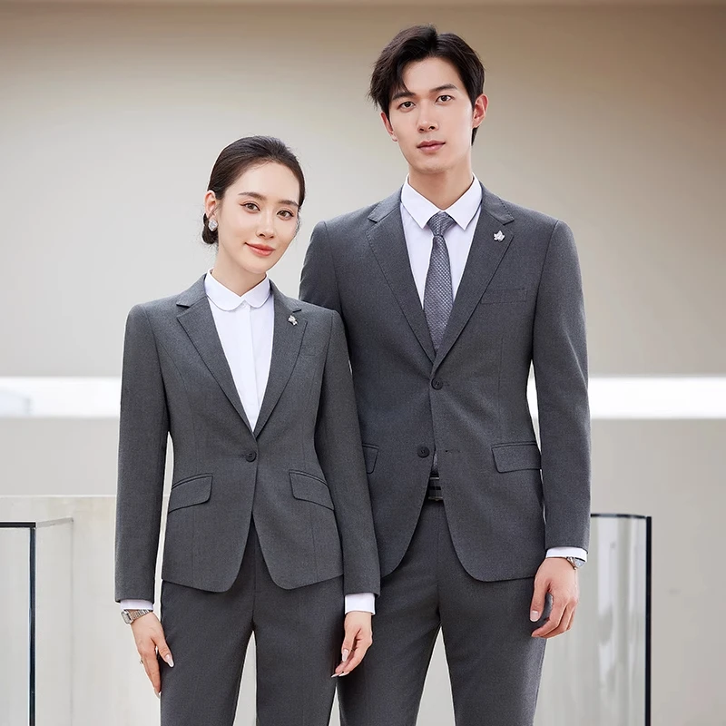 高档弹力时尚西服套装职业工装男女商务行政正装银行4S店经理工服