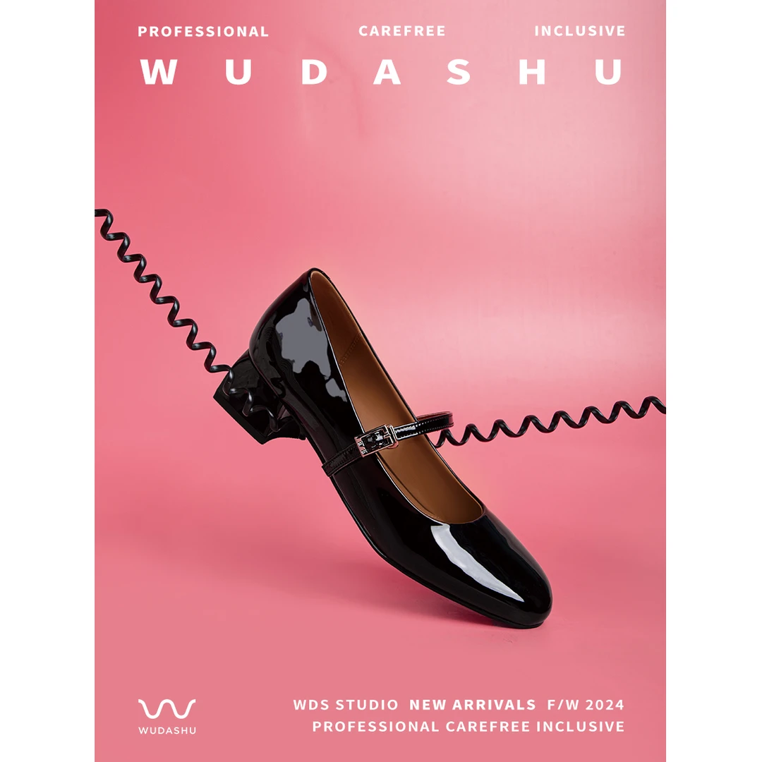 吴大叔新款百搭简约时尚气质软底轻巧舒适少女玛丽珍单鞋女20-431