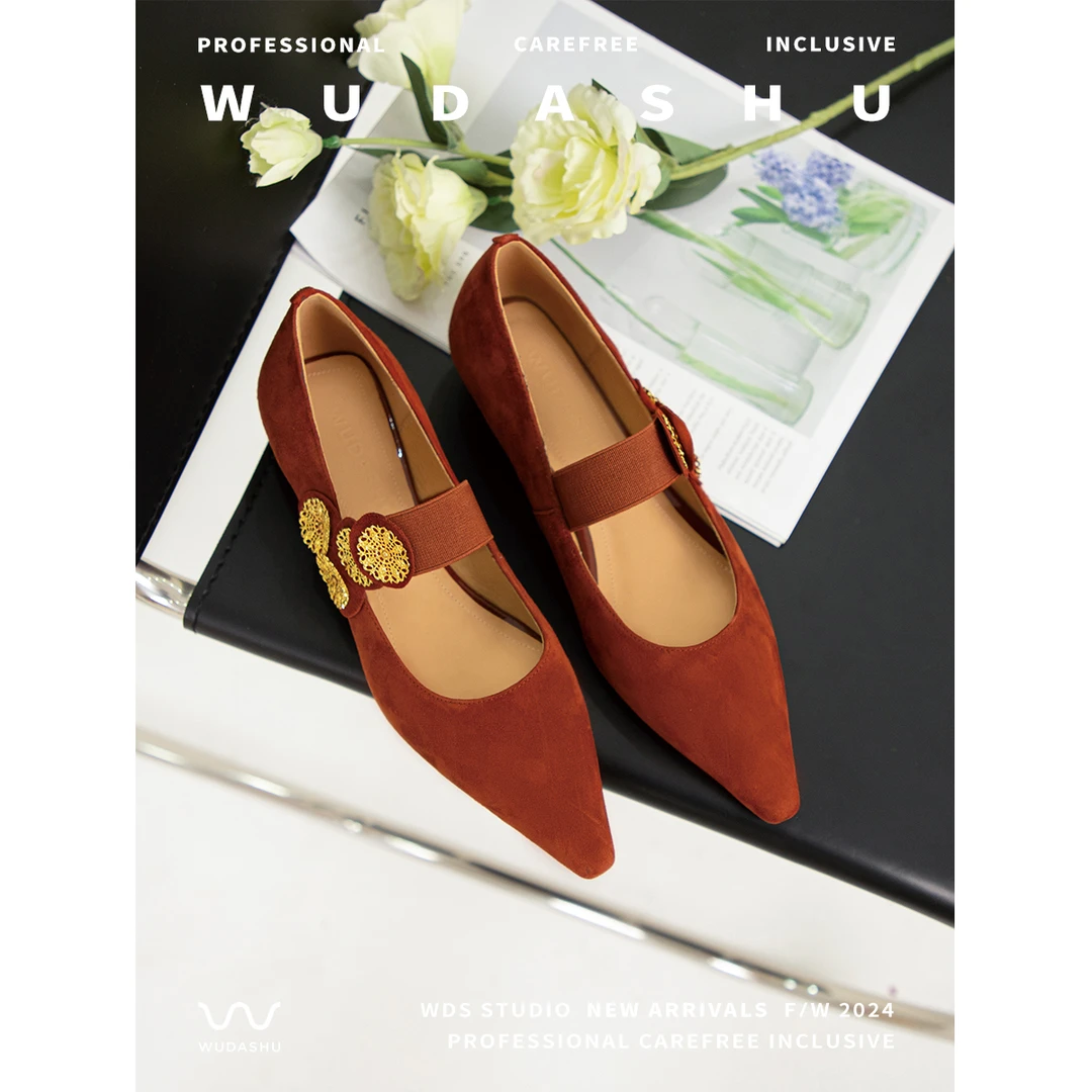 吴大叔新款罗马风平底轻巧舒适百搭单鞋10-511