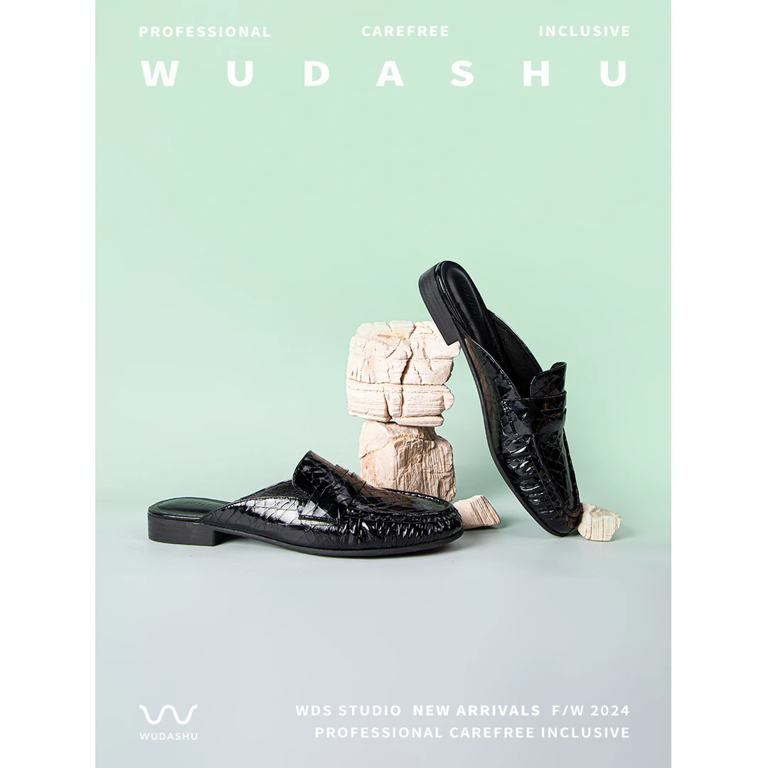 2024吴大叔新款时尚包头乐福后空百搭舒适夏季休闲半拖20-402