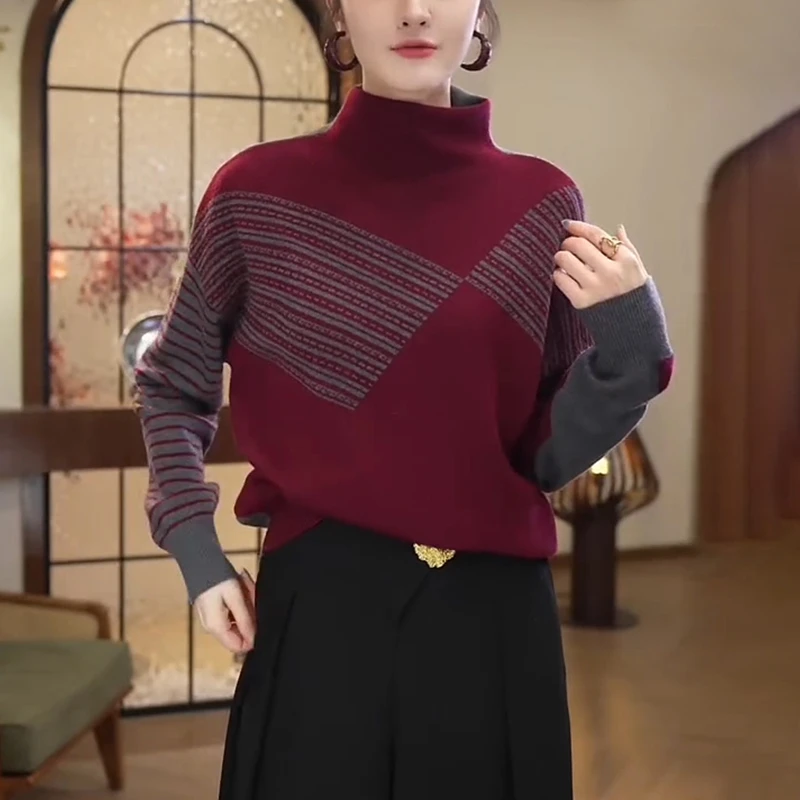 大码女装时尚设计感洋气双面穿毛衣秋冬新款宽松遮肉百搭针织上衣