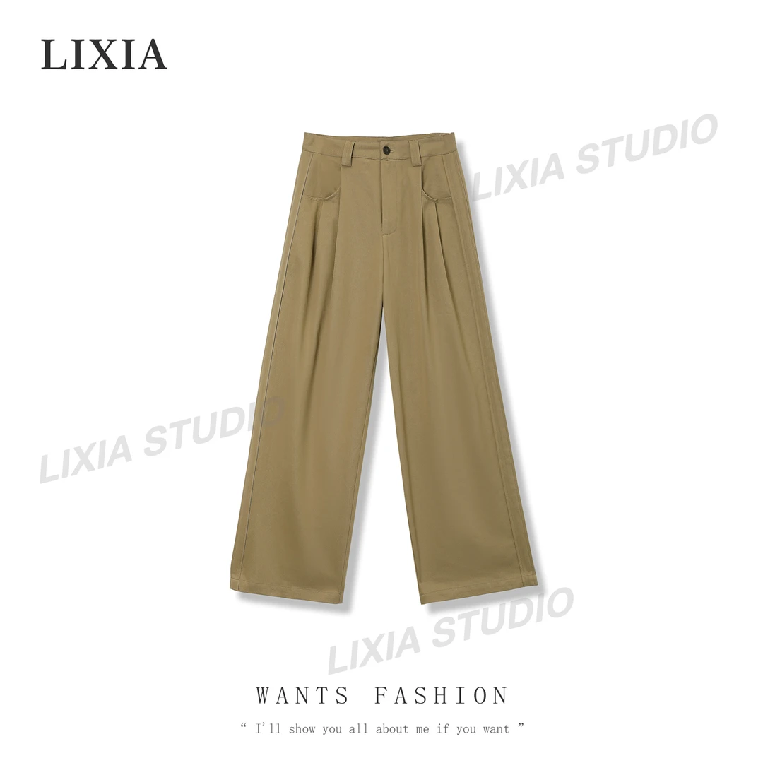 LIXIA【午后】显瘦时尚百搭夏季简约垂感直筒裤-3694