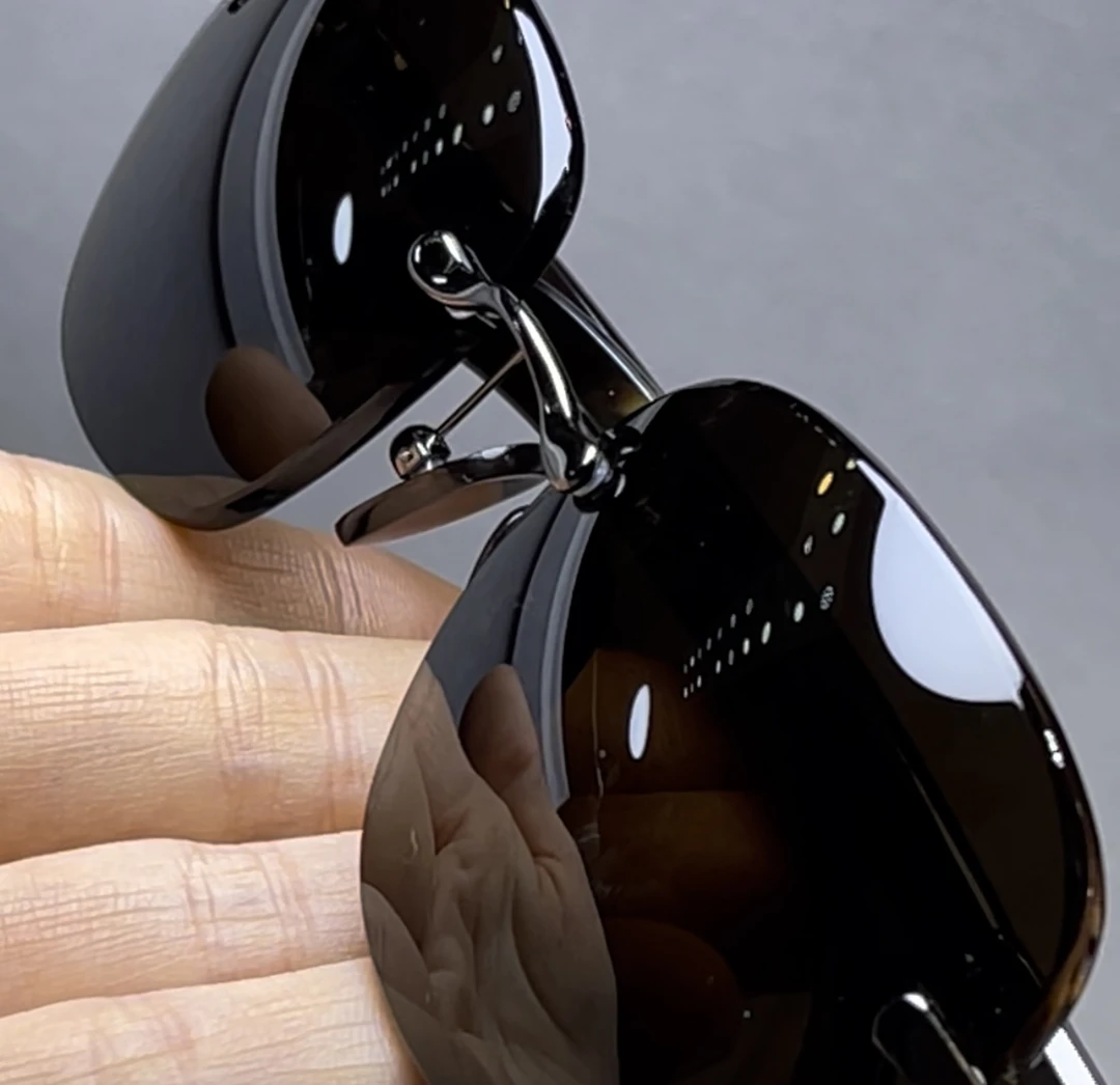 【保真天然】高端800弯深茶老油料天然石头镜太阳镜