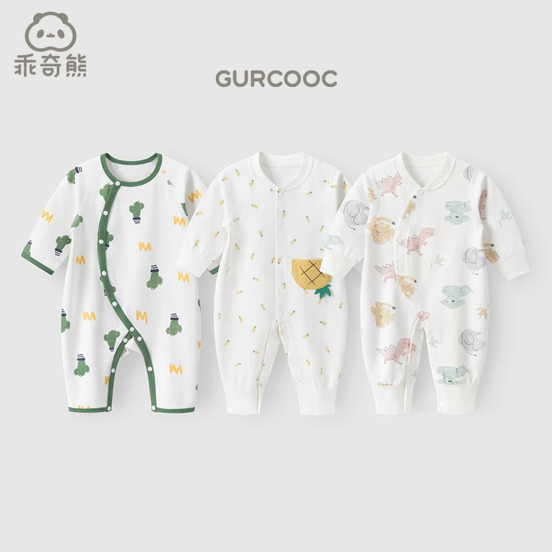 【纯棉打底】婴儿纯棉连体衣早春装超萌睡衣宝宝外出哈衣爬服春秋季