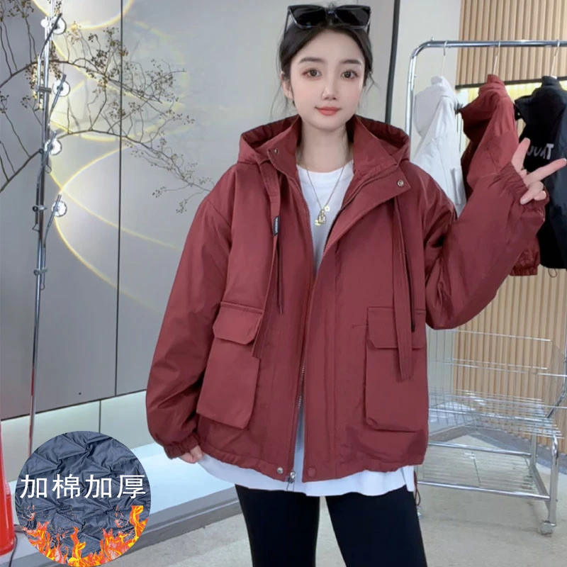 【二棉加厚】XX01早冬新款连帽棉服休闲宽松加厚外套