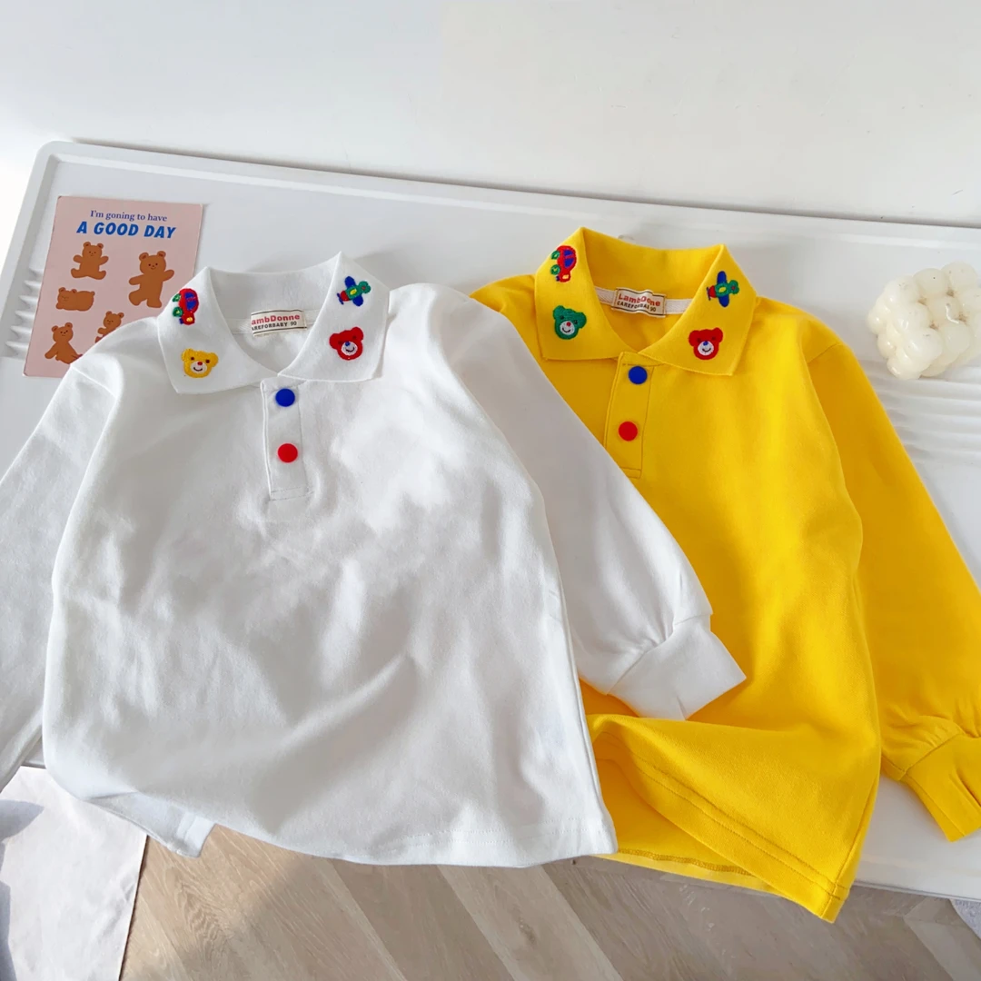 儿童春秋长袖男童宝宝翻领洋气纯棉休闲百搭打底小童韩版上衣