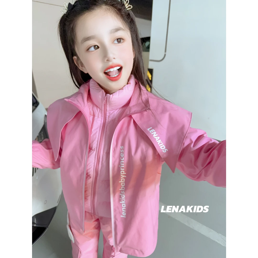 Lenakids【现货】时髦洋气90白鸭绒冲锋衣羽绒服24101409