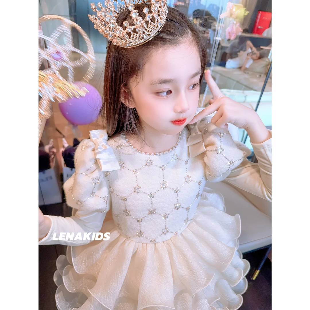 Lenakids【现货·在逃公主】闪闪超大裙摆重工女宝公主裙24100402