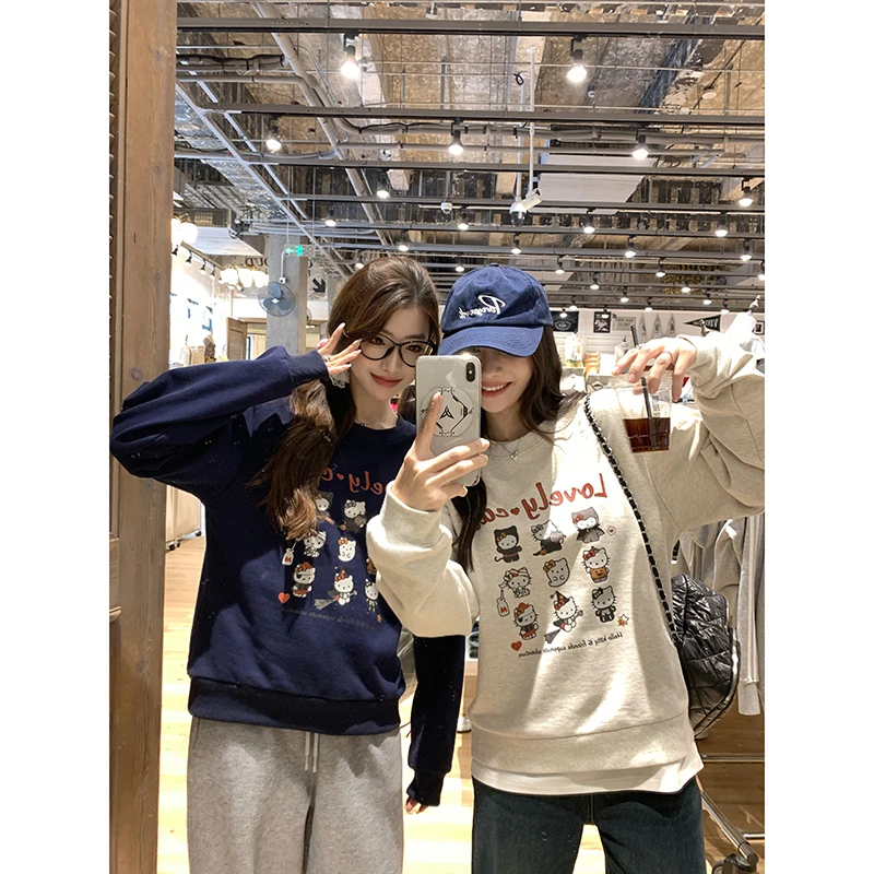 EKOOL衣库 Lovelycat 加绒卫衣女秋冬2024新款宽松显瘦休闲上衣