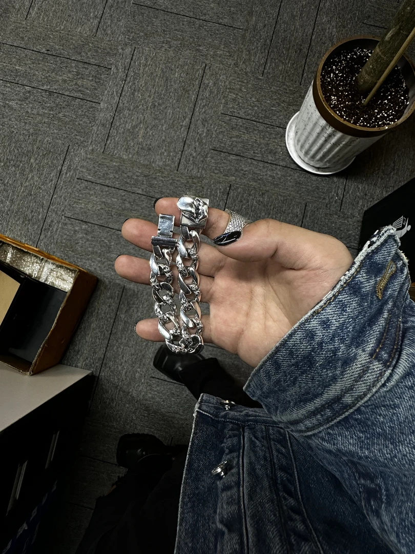 合金手链 【滚石嘴唇古巴手链】国潮风发字嘻哈潮人街头网红