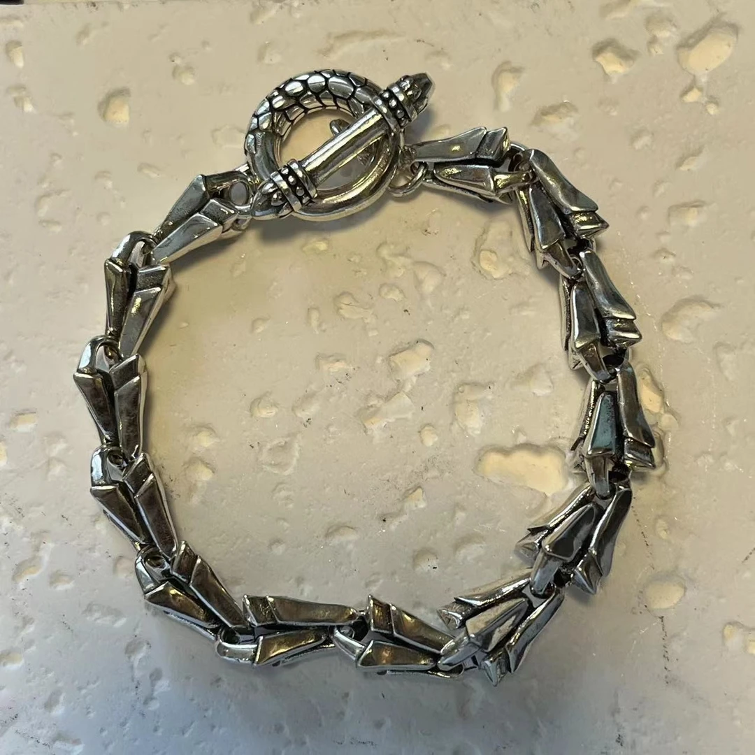 合金手链 【kk菱形鱼骨手链】国潮风发字嘻哈潮人街头网红手串