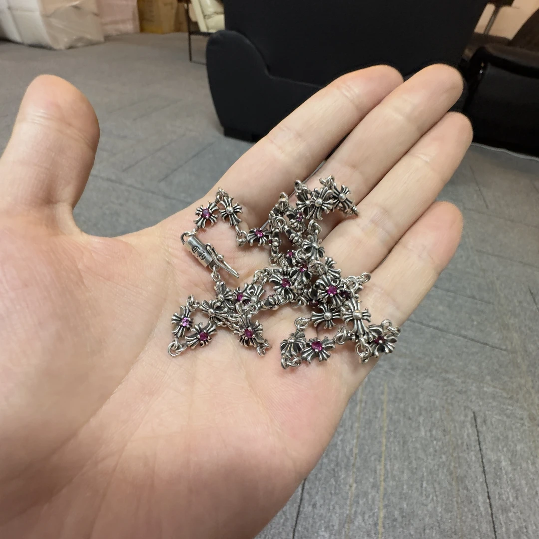 合金项链 【kk紫色十字项链】国潮风发字嘻哈潮人街头百搭