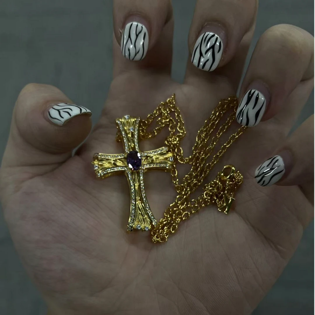 合金项链 【涅槃紫色·妖姬项链】国潮风发字嘻哈潮人街头网红